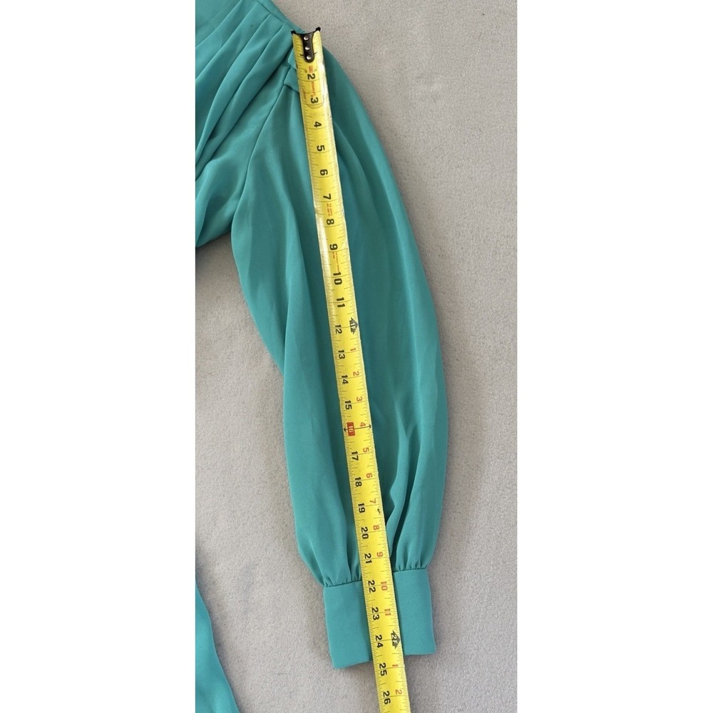 Vintage Emma Domb California Teal Chiffon Romantic Whimsigoth Party Dress Small - Picture 10 of 15